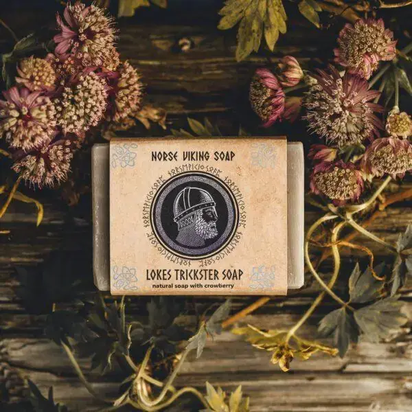 Norse Viking soap held in hand